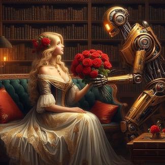 Robot fleures roses Marc